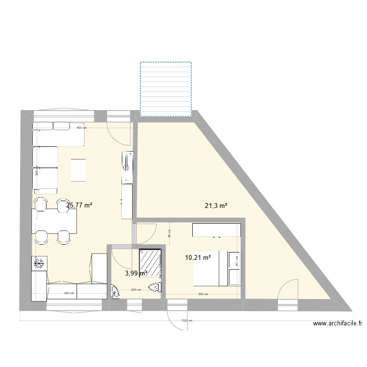 maison location 2. Plan de 4 pièces et 61 m2