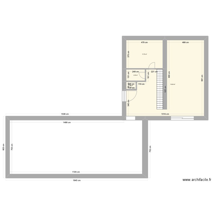 Maison Castelnau. Plan de 4 pièces et 95 m2