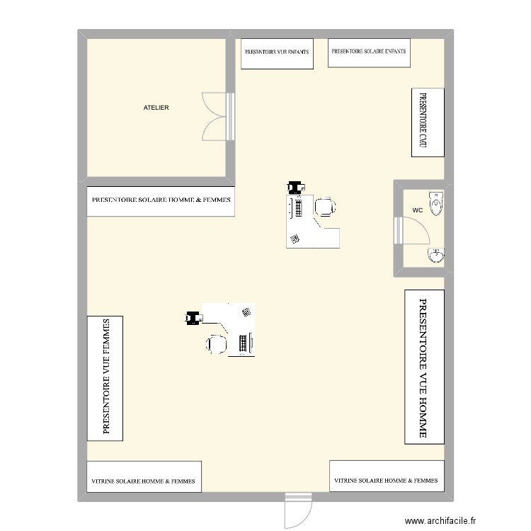 optticlz. Plan de 3 pièces et 137 m2