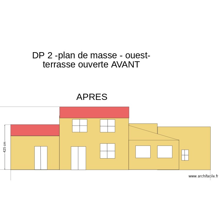 DP2- plan de masse -OUEST-  Terrasse ouverte avant. Plan de 0 pièce et 0 m2