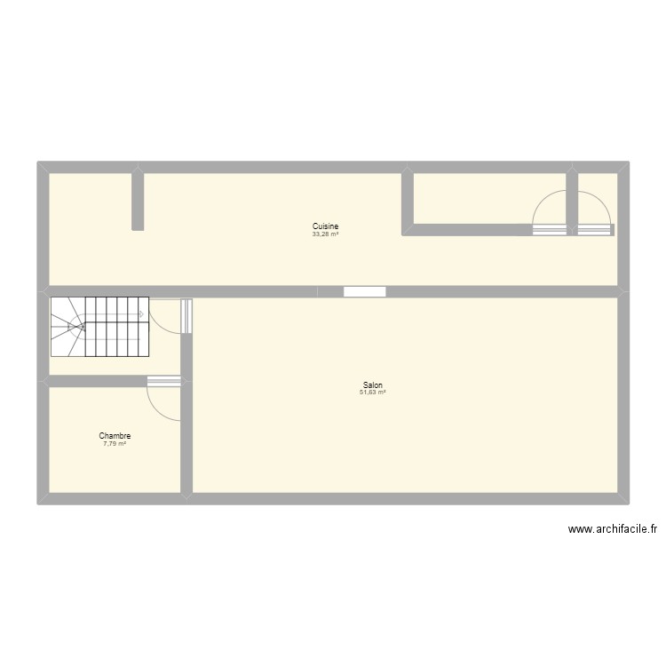 Maison Aurelien Lucie . Plan de 3 pièces et 93 m2