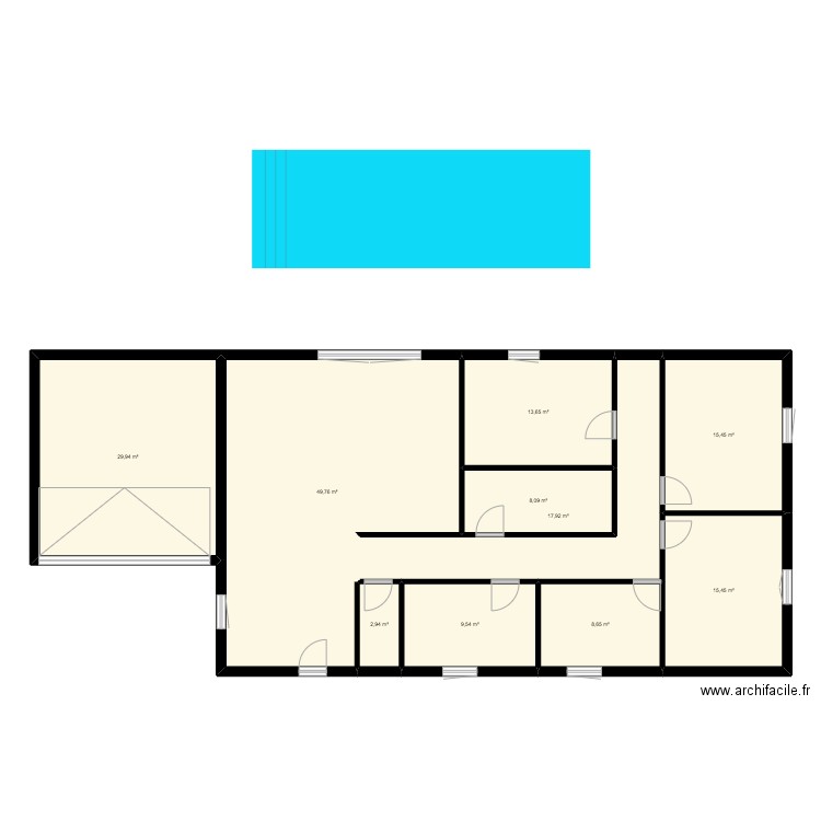 Maison Zineb. Plan de 10 pièces et 171 m2