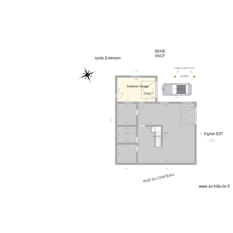 garage Tilly. Plan de 3 pièces et 105 m2