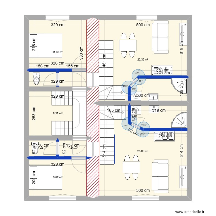 DRUT NIVEAU 2. Plan de 5 pièces et 78 m2