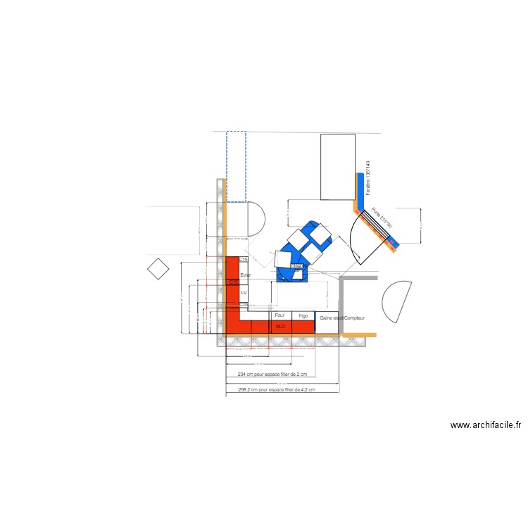 ilot ovalisé à preciser en épi. Plan de 0 pièce et 0 m2