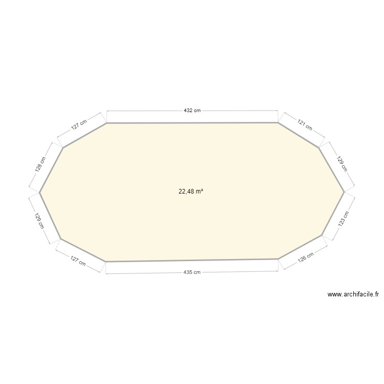 piscine. Plan de 1 pièce et 22 m2