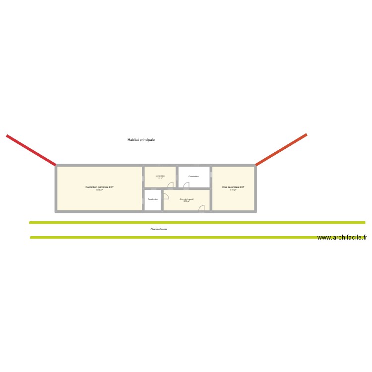 batiment panthere. Plan de 4 pièces et 151 m2