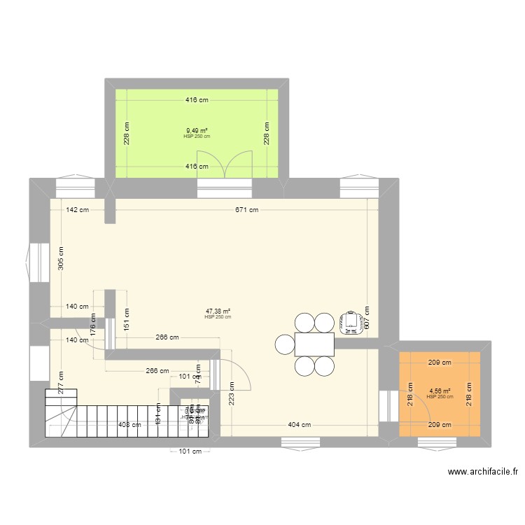 Maison Gaspard. Plan de 4 pièces et 62 m2