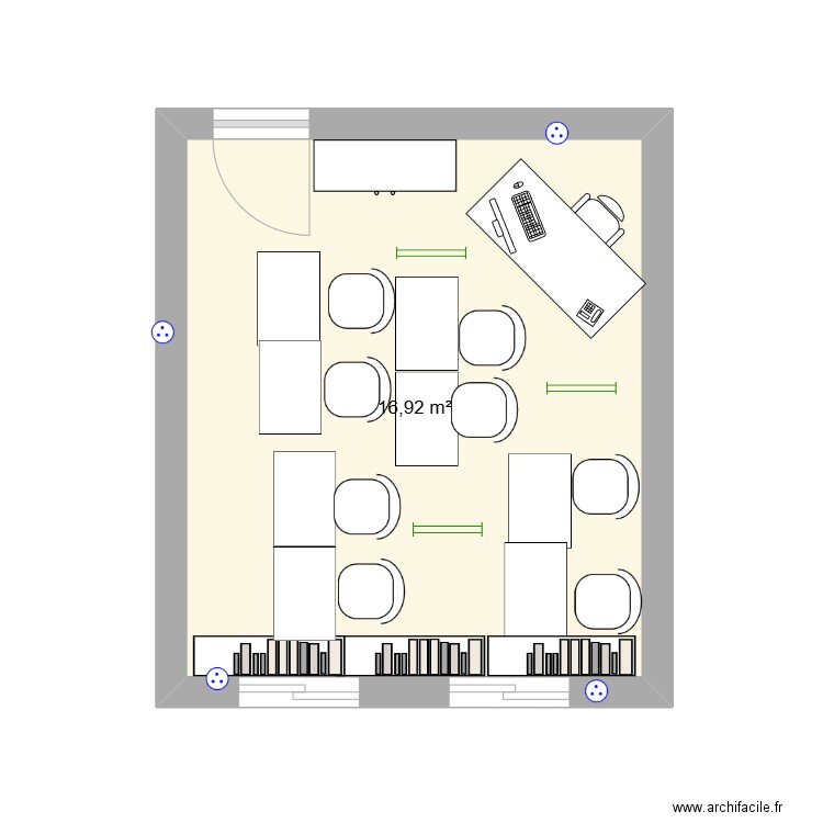 salle 120. Plan de 1 pièce et 17 m2