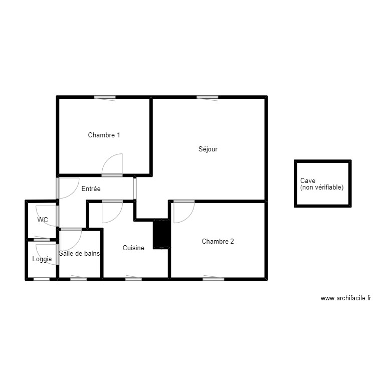 LOUCE CPI. Plan de 11 pièces et 58 m2