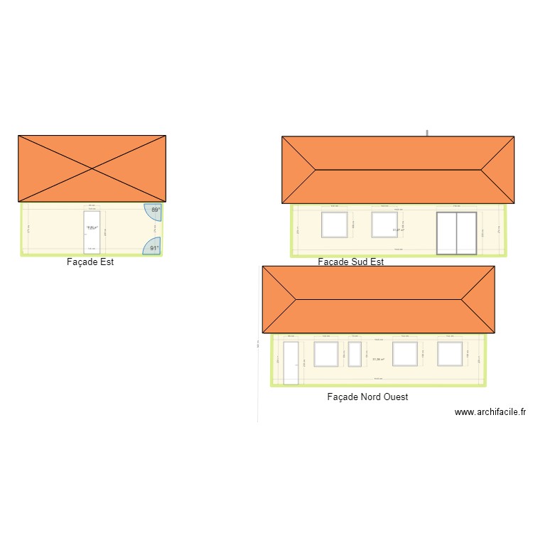 Plan de facade gfdhfdghfdghgfdh. Plan de 4 pièces et 102 m2