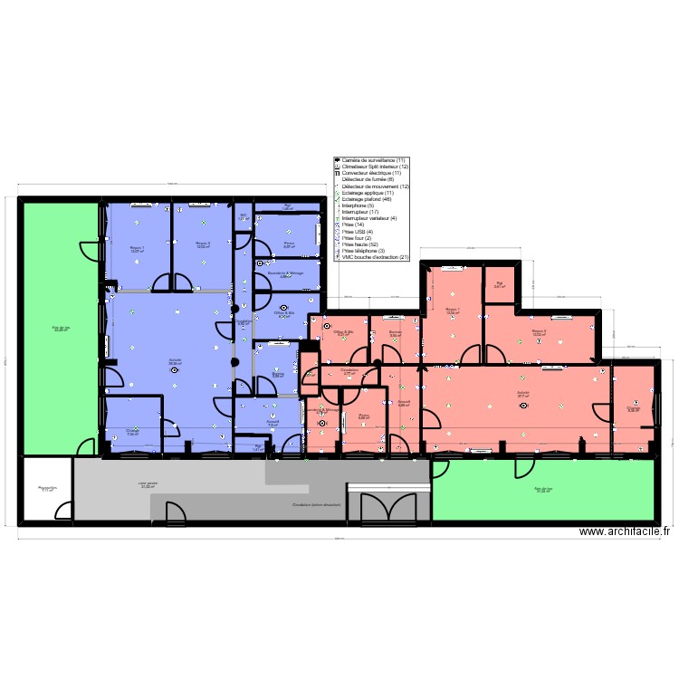 92C35JM plan ELEC. Plan de 30 pièces et 354 m2