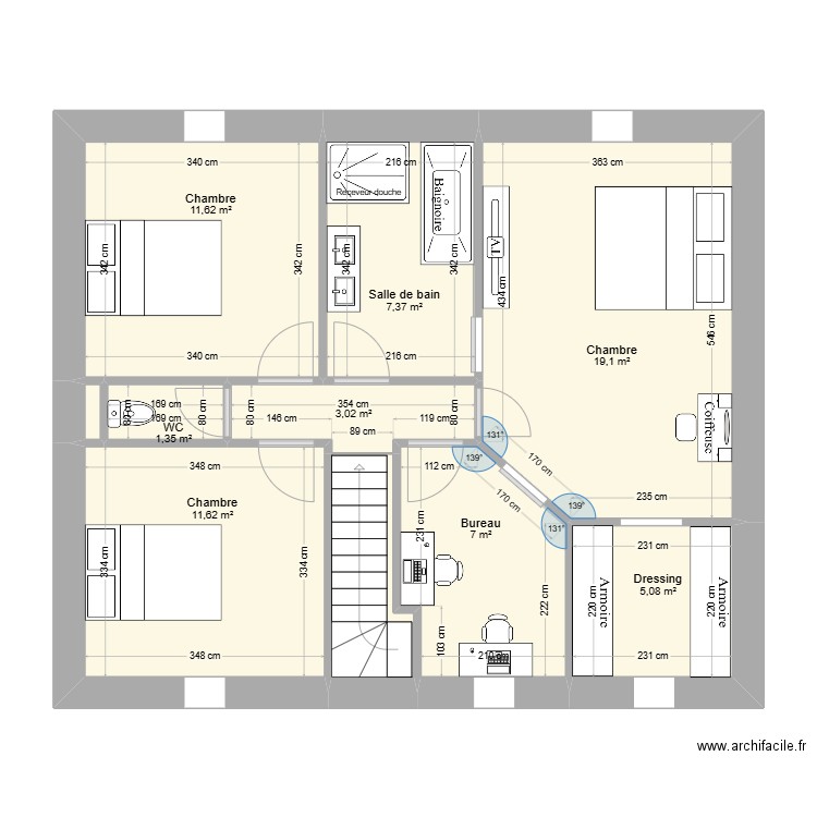 Chateaubourg 2. Plan de 10 pièces et 70 m2