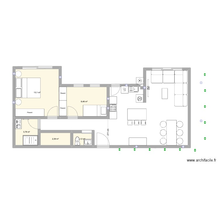 hay el fath 4. Plan de 5 pièces et 29 m2