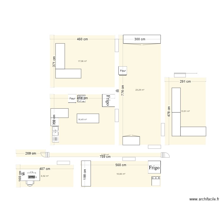 Fronteau 1. Plan de 8 pièces et 92 m2