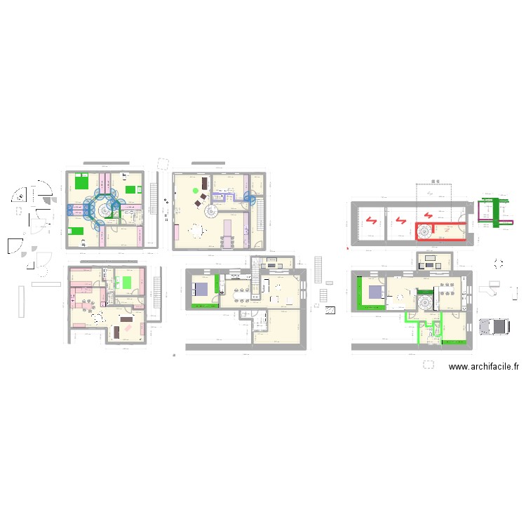 appartement 34 mod 4. Plan de 40 pièces et 416 m2