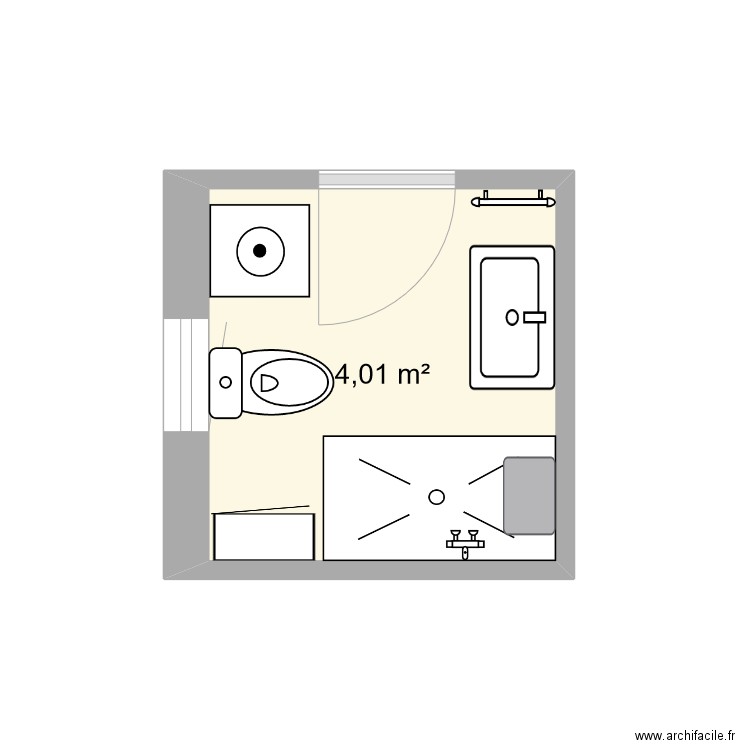 sdb parents. Plan de 1 pièce et 4 m2