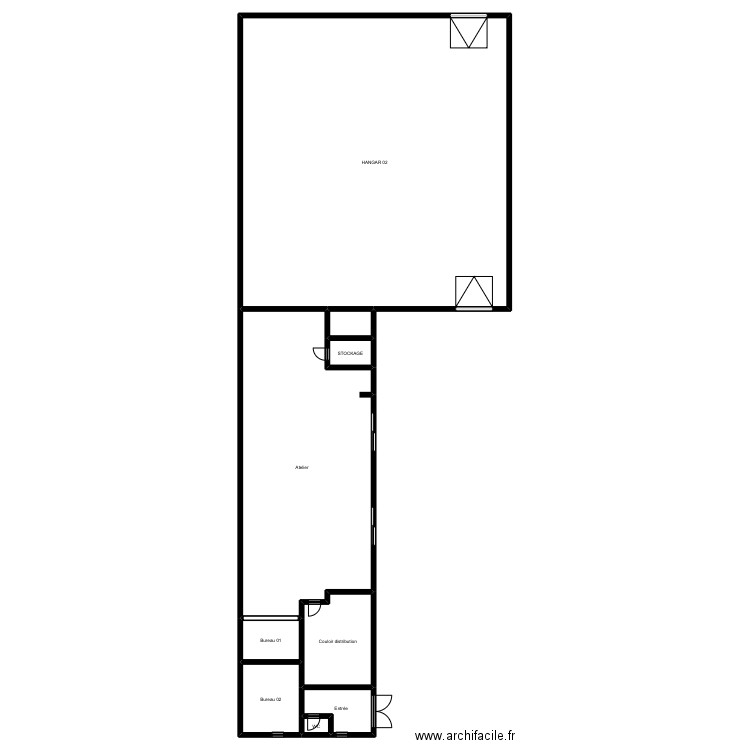 Meurchin imprimerie RDC. Plan de 9 pièces et 554 m2