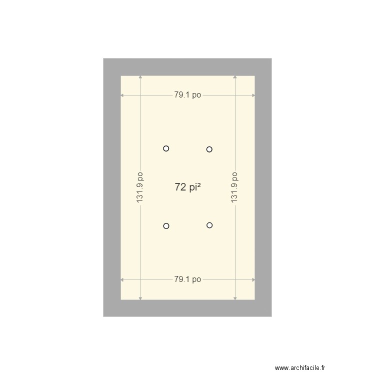 bureau Diane. Plan de 1 pièce et 7 m2