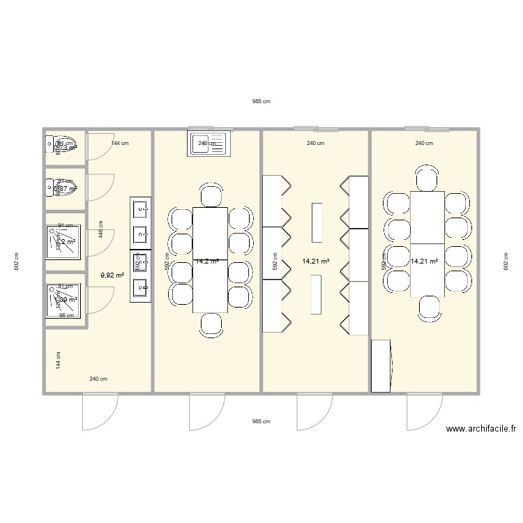 CARNEIRO CHANTIER DARDILLY. Plan de 8 pièces et 56 m2