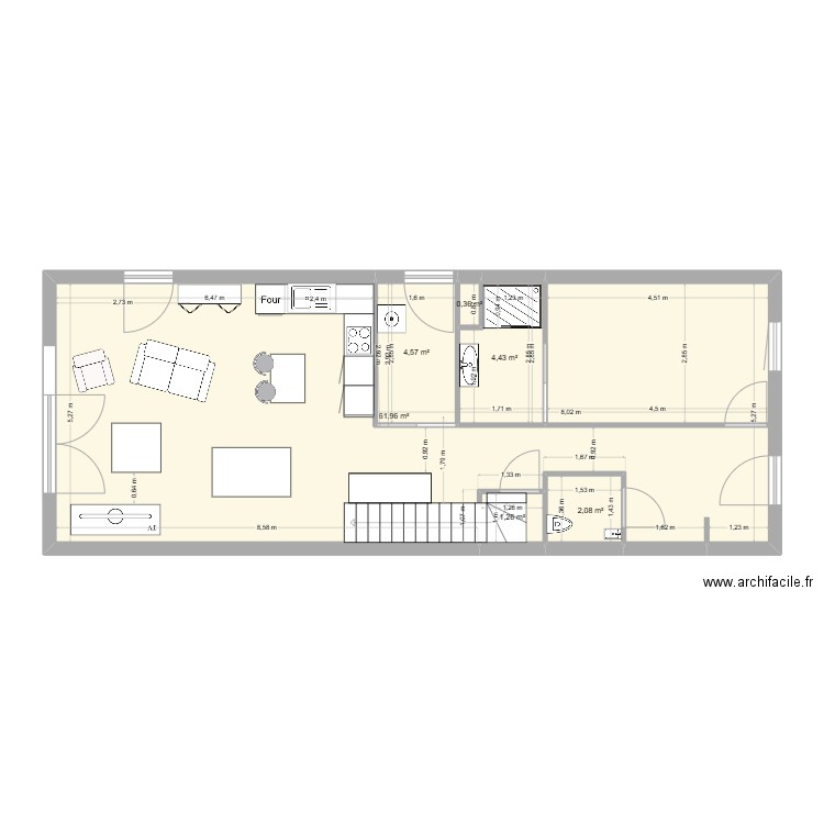 Vincent4. Plan de 6 pièces et 75 m2