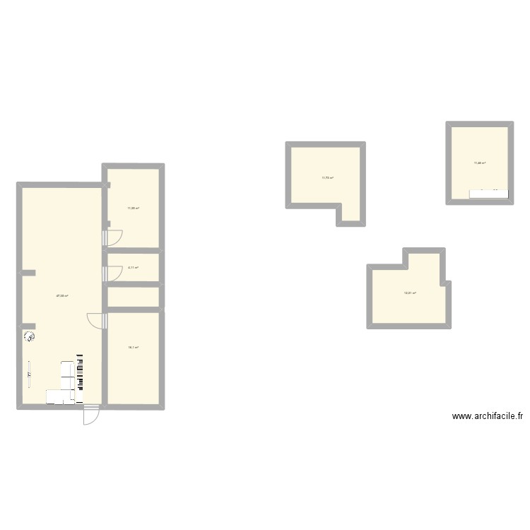 Gustave Jolivet. Plan de 7 pièces et 114 m2