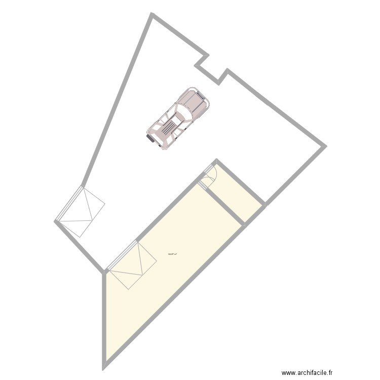 plan mam 2. Plan de 1 pièce et 65 m2