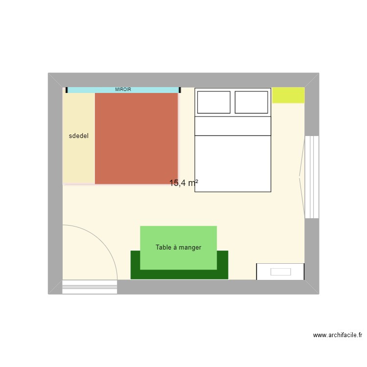 BOURGUIGNONS. Plan de 1 pièce et 15 m2