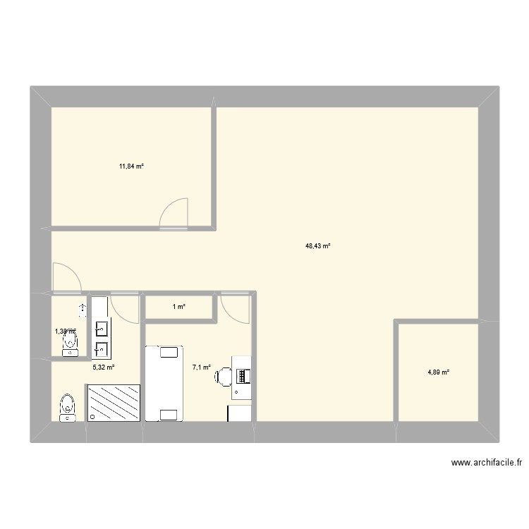 lot 11 dec. Plan de 7 pièces et 80 m2