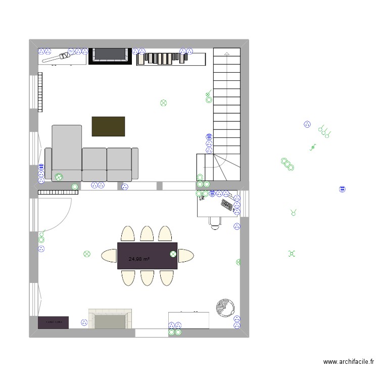 Electricité Ma Belle. Plan de 1 pièce et 25 m2