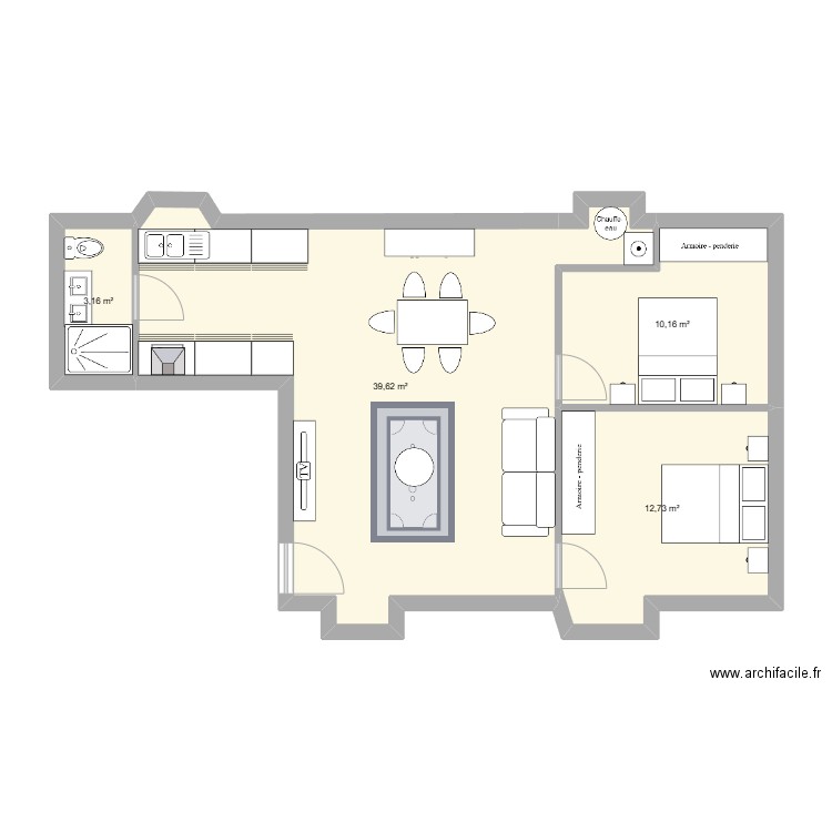 PLAN JORIS. Plan de 4 pièces et 66 m2