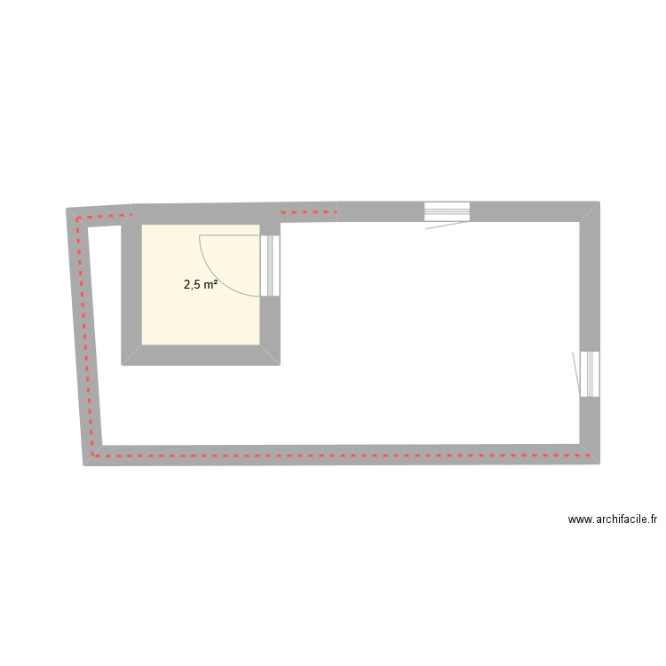 essai 1. Plan de 1 pièce et 3 m2