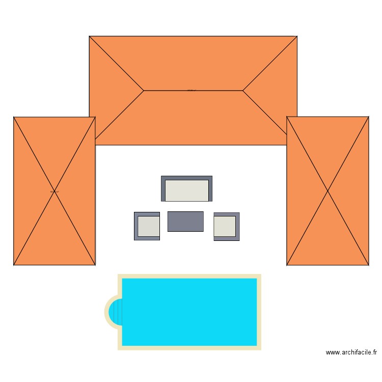 Plan ext. Plan de 2 pièces et 150 m2