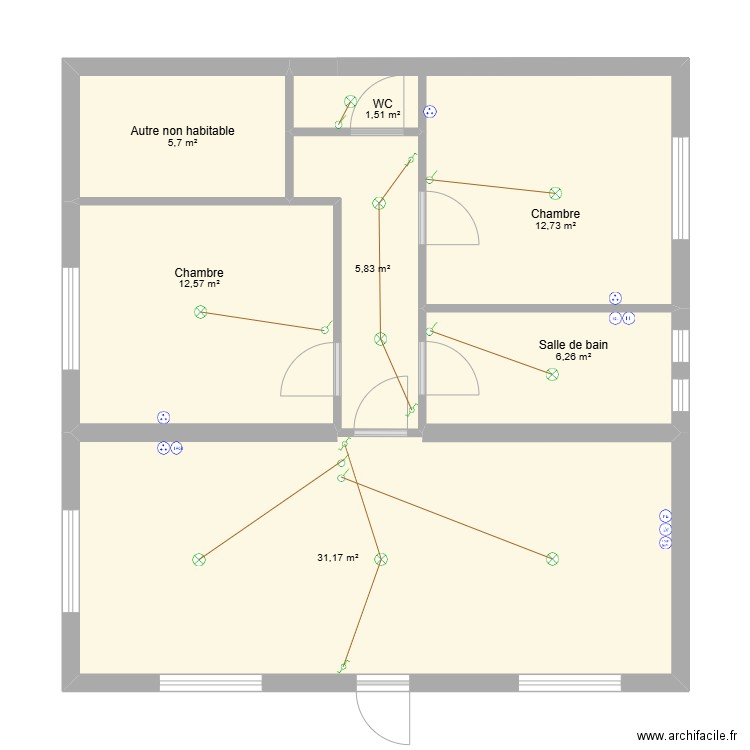 Bassens. Plan de 7 pièces et 76 m2