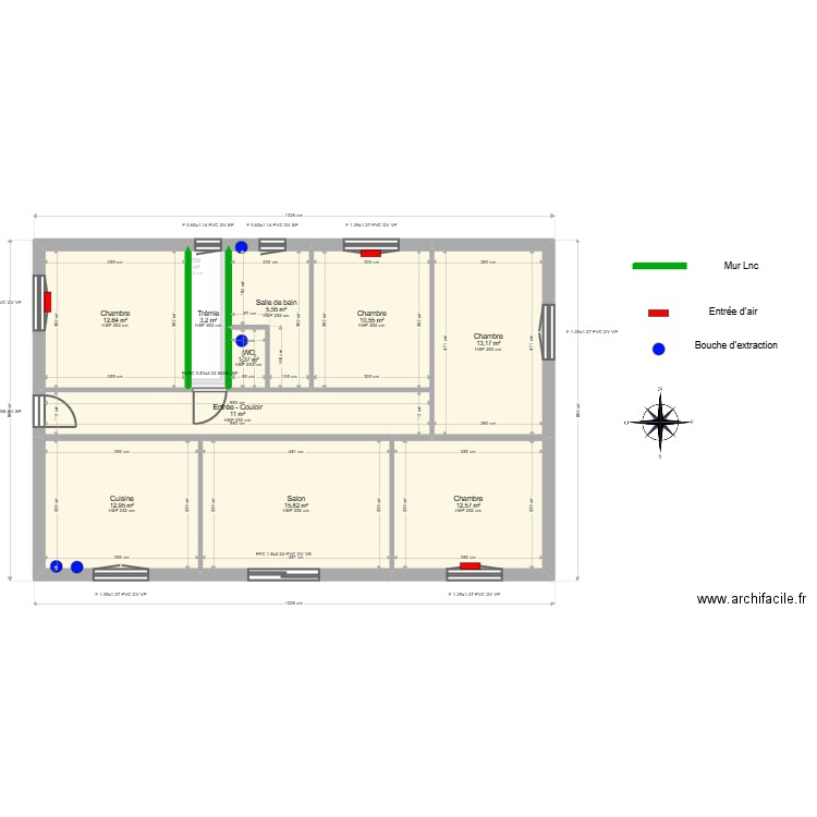 ML24017240. Plan de 13 pièces et 199 m2