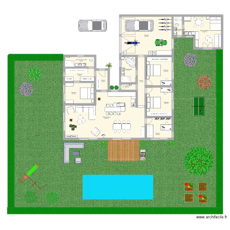 Maison 26. Plan de 14 pièces et 212 m2