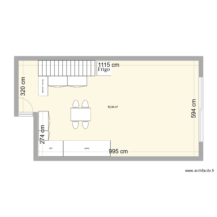 RdC Claira  2. Plan de 1 pièce et 63 m2