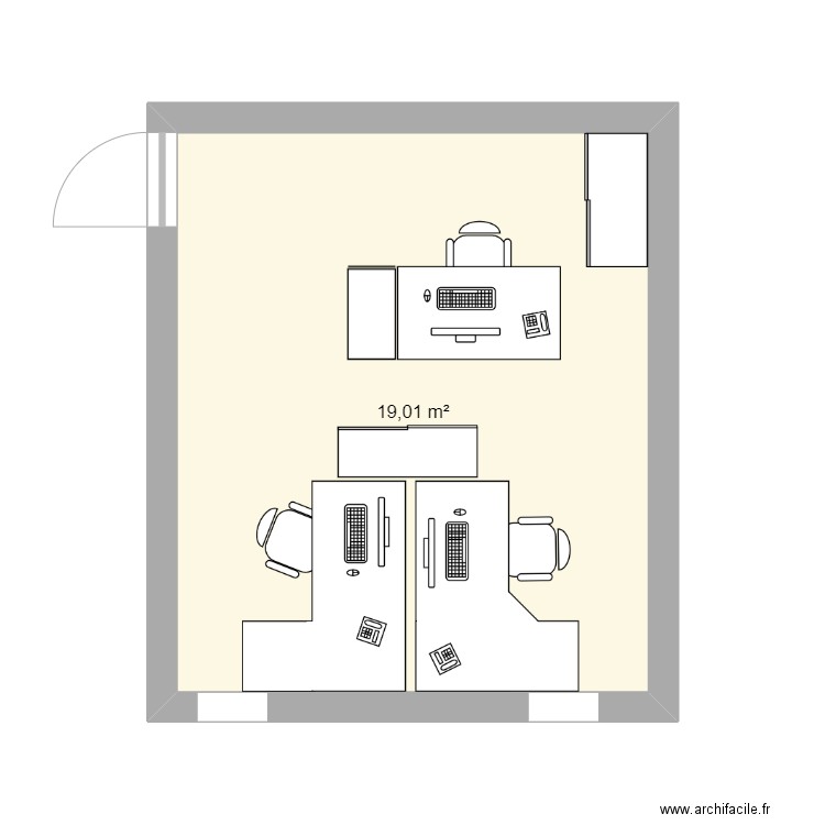 Nouveau plan GL. Plan de 1 pièce et 19 m2