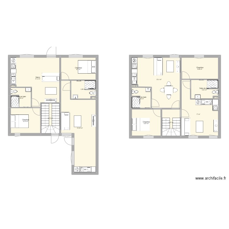 périgueux 5. Plan de 18 pièces et 151 m2