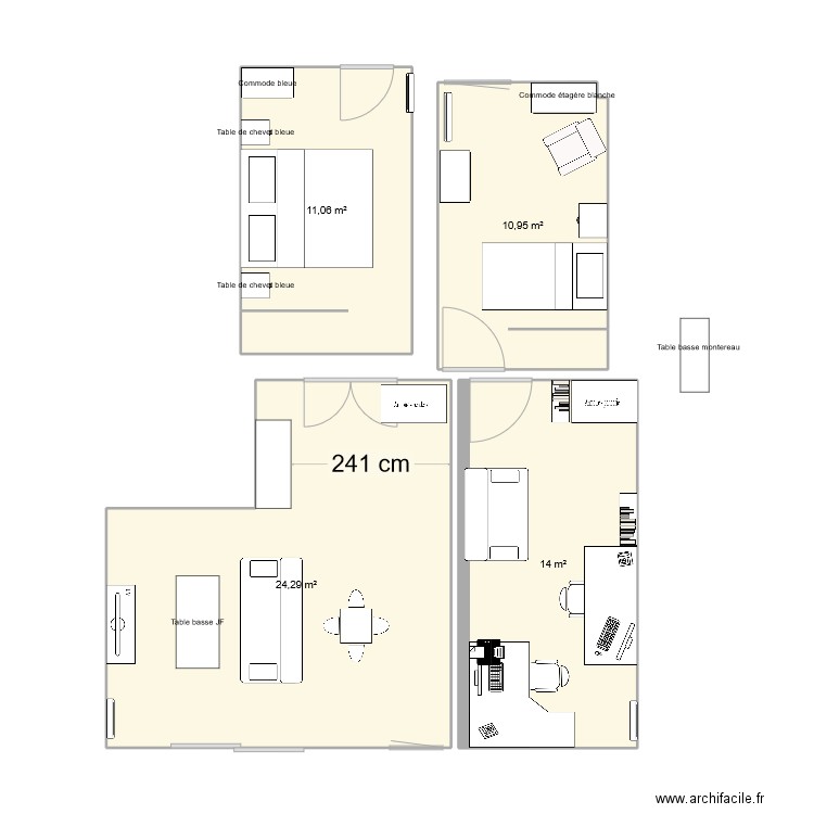 ver3. Plan de 4 pièces et 60 m2