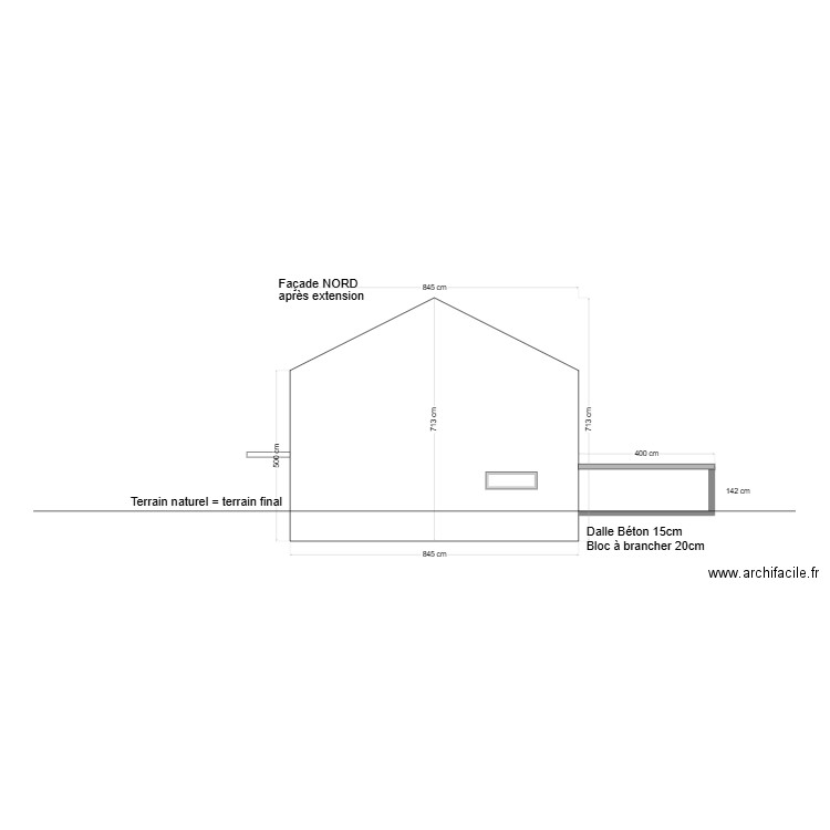 DP3 plan en coupe. Plan de 0 pièce et 0 m2