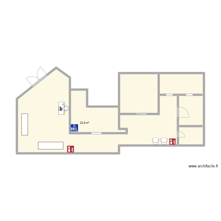 institut by flo. Plan de 4 pièces et 40 m2