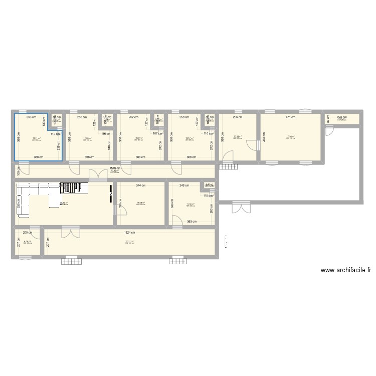 kporodji. Plan de 18 pièces et 181 m2