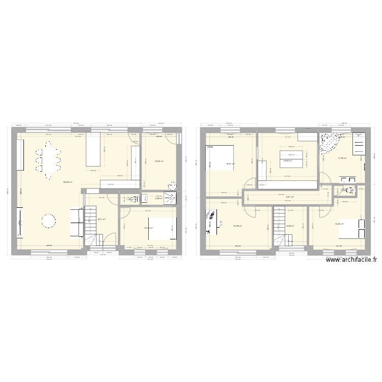 maison. Plan de 14 pièces et 179 m2