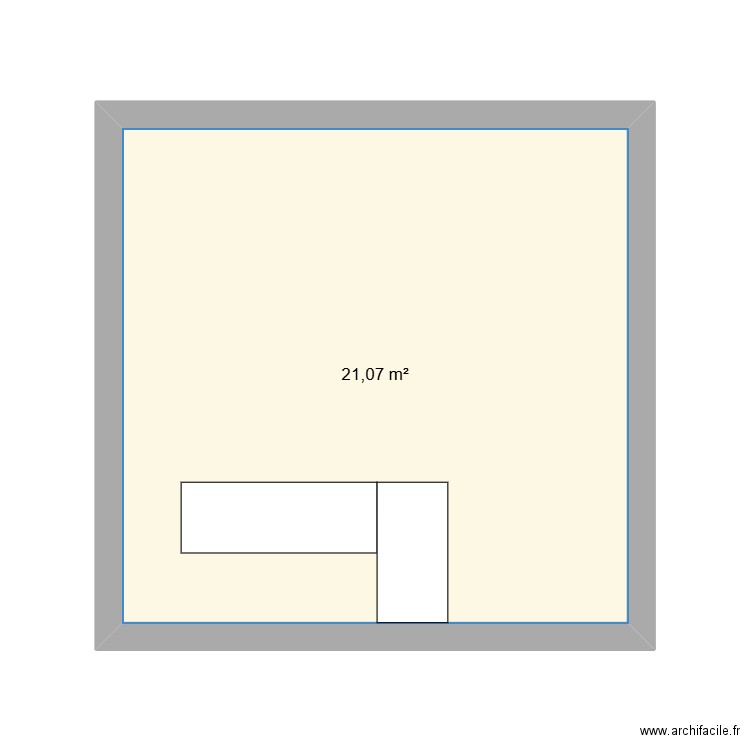 bar fred. Plan de 1 pièce et 21 m2