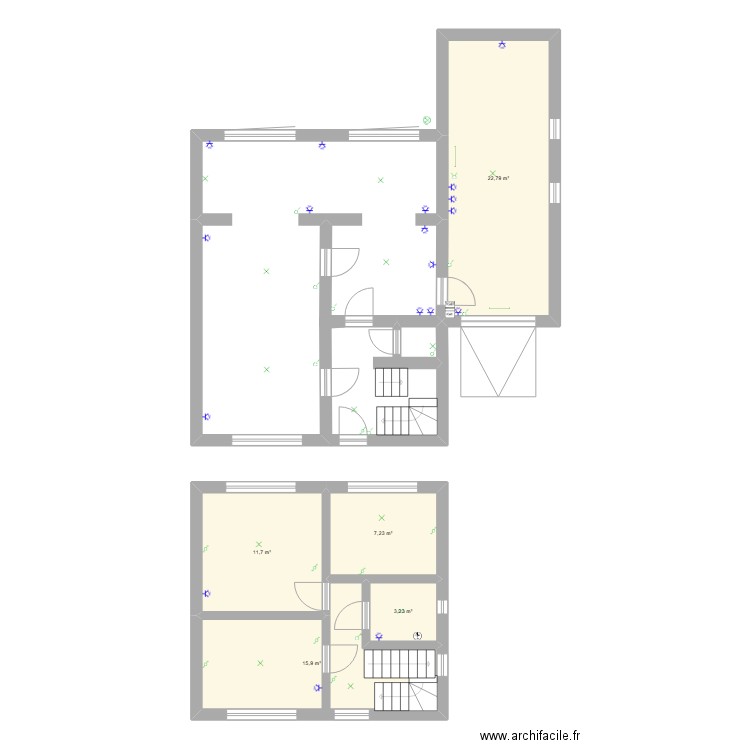 maison hannut rdc. Plan de 5 pièces et 61 m2