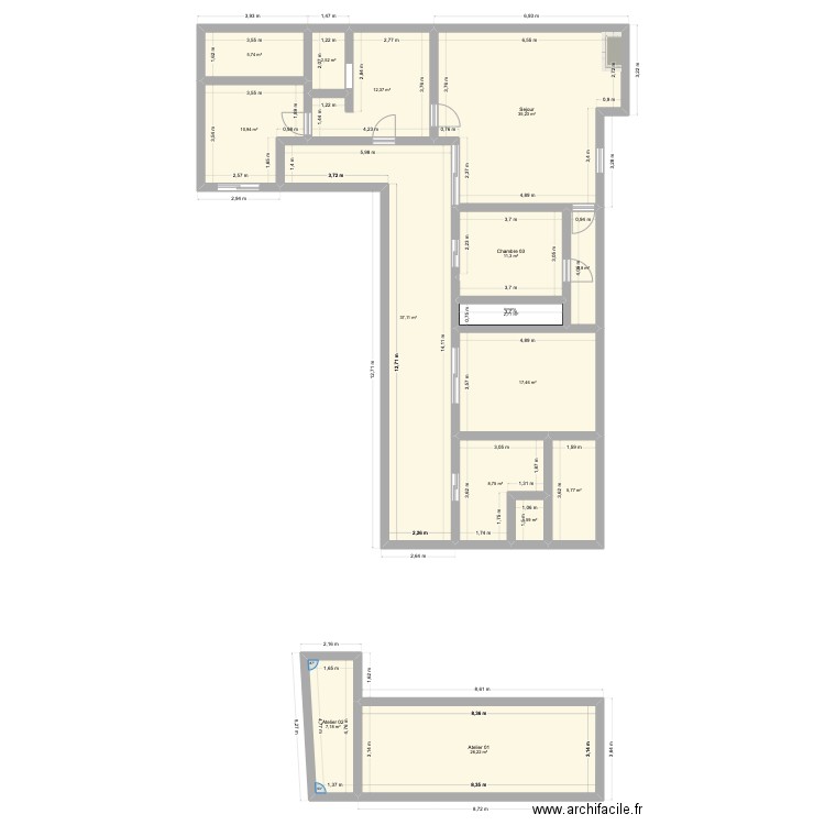 maison actuel. Plan de 15 pièces et 189 m2