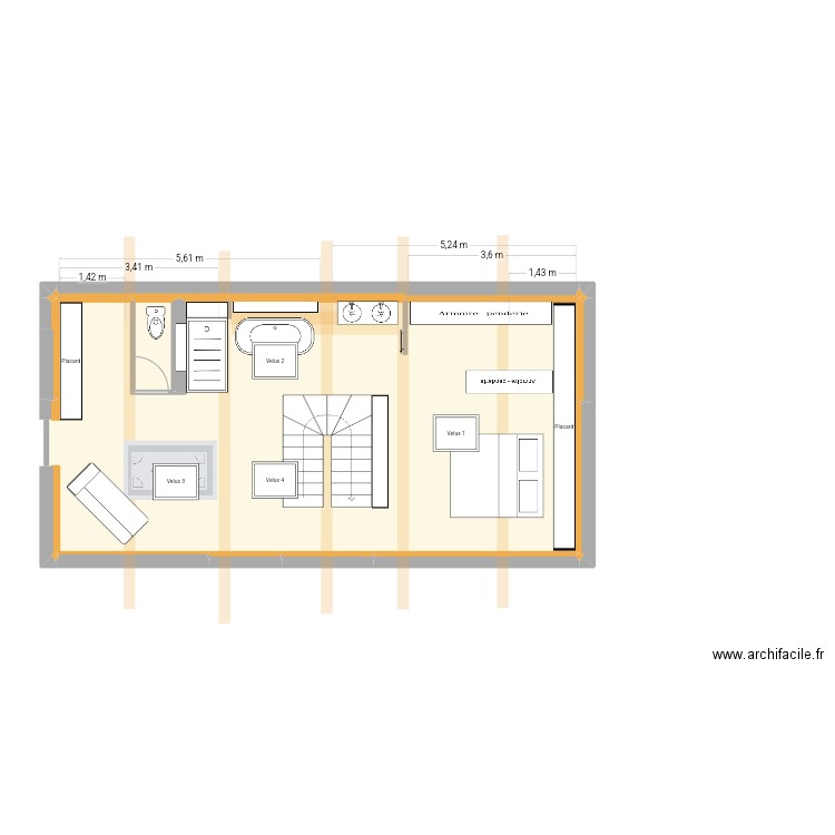 RDC. Plan de 143 pièces et 730 m2