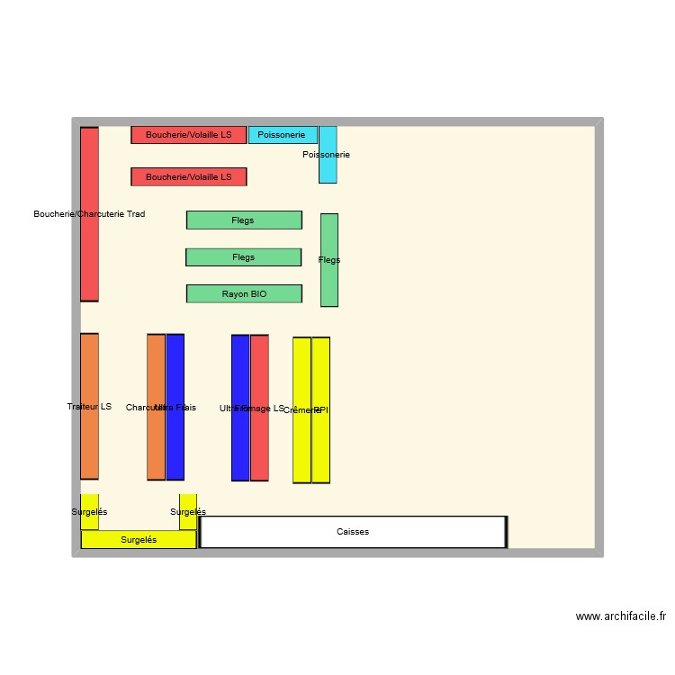 plan super u gergy. Plan de 1 pièce et 38 m2