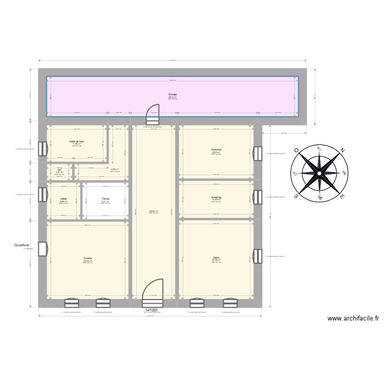 ML25002277 BLANCHARD. Plan de 17 pièces et 414 m2